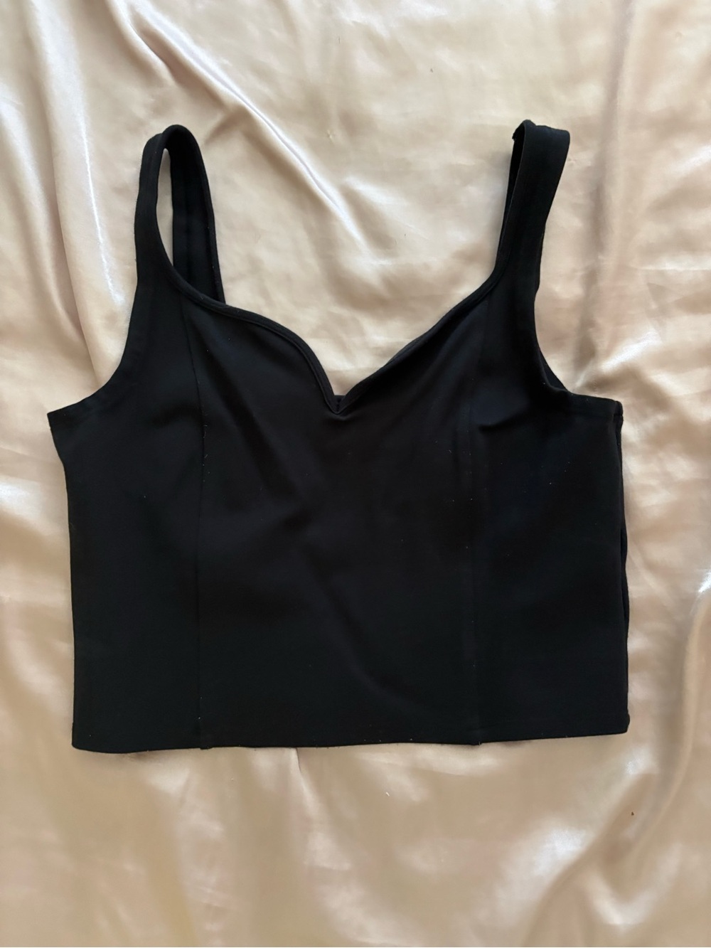 Black V-Neck Cropped Tank Top - Women
